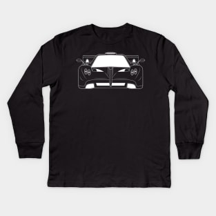 Pagani Zonda White Outline Kids Long Sleeve T-Shirt